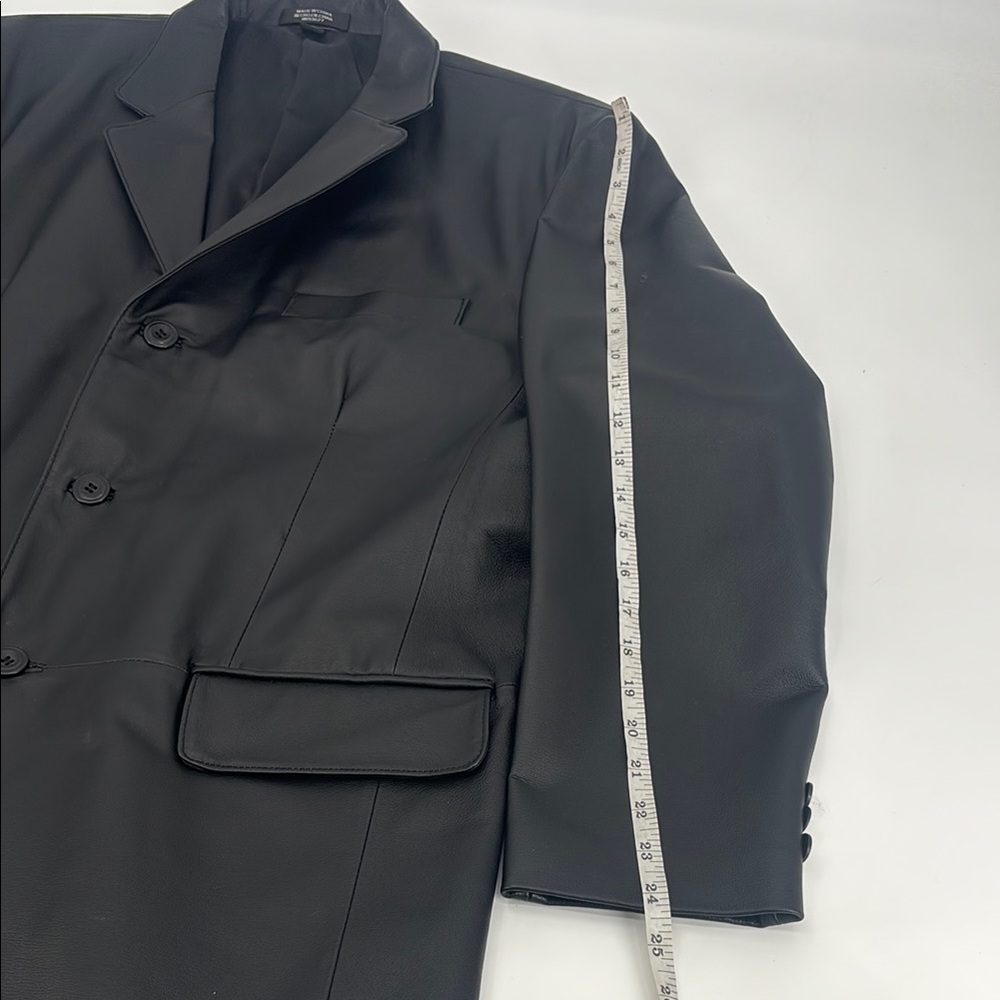 J. Ferrar Retro 70’s Genuine Leather Structured Sport Coat Jacket Blazer - Picture 12 of 15